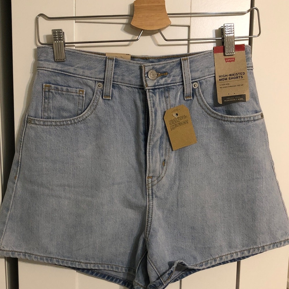 Levi's Light Blue High-Rise Denim Shorts
